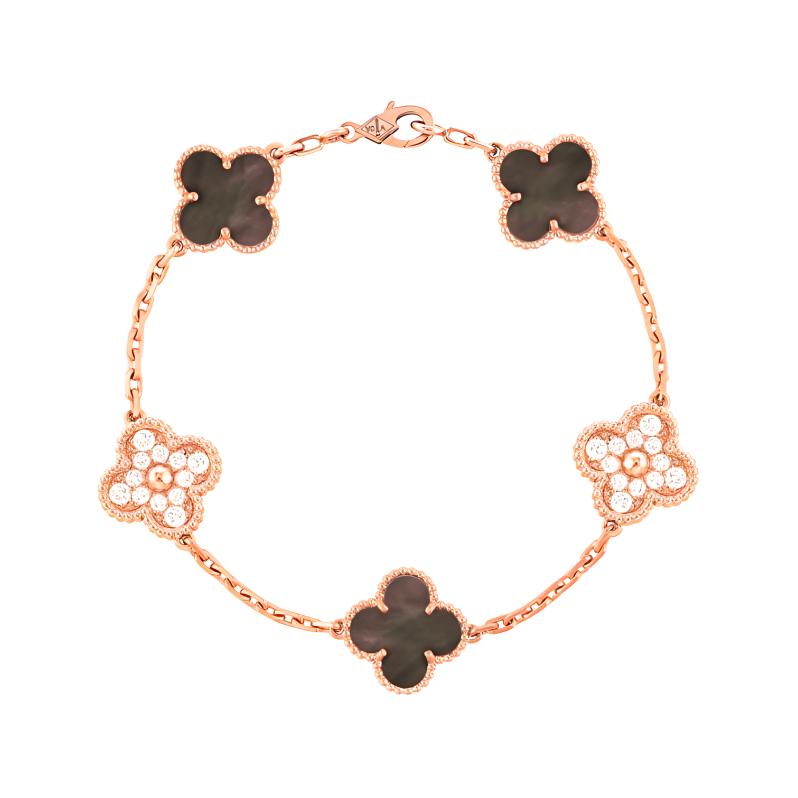 (Women) Van Cleef & Arpels Alhambra Vintage 18K Rose Gold Bracelet for Women - Gray. VCARP2R100