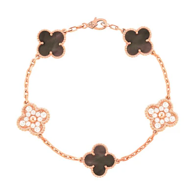 (Women) Van Cleef & Arpels Alhambra Vintage 18K Rose Gold Bracelet for Women - Gray. VCARP2R100