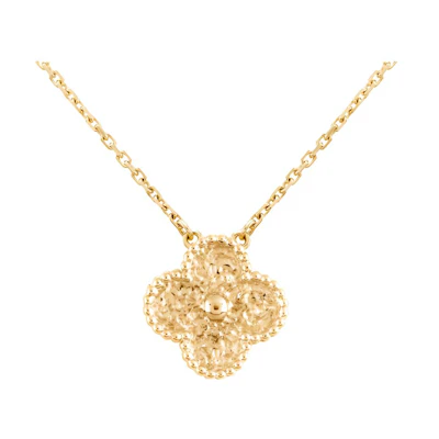 (Women) Van Cleef & Arpels Classic 18k Gold Necklace for Women - Trendy & Elegant. VCARO1IF00