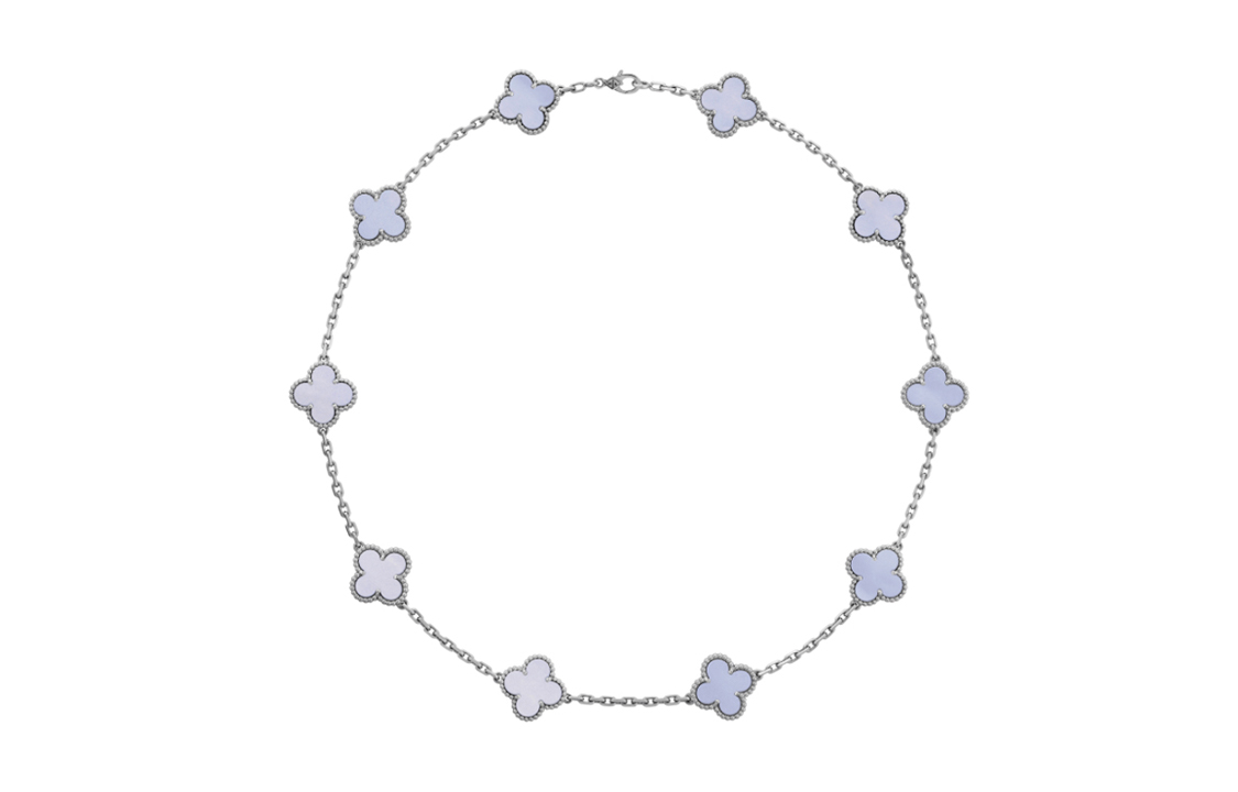 (Women) Van Cleef & Arpels Classic White Gold Malachite Pendant Necklace for Women VCARD34800