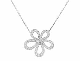 (Women) Van Cleef & Arpels Flowerlace Pendant 18K White Gold Diamond Necklace. VCARP05200 (Women) Van Cleef & Arpels Flowerlace Pendant 18K White Gold Diamond Necklace. VCARP05200