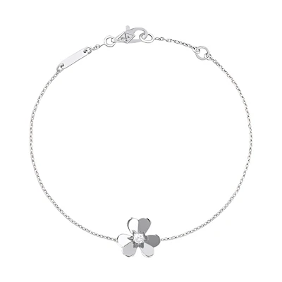 (Women) Van Cleef & Arpels Frivole Diamond Clover Mini 18K White Gold Bracelet for Women. VCARP0J500