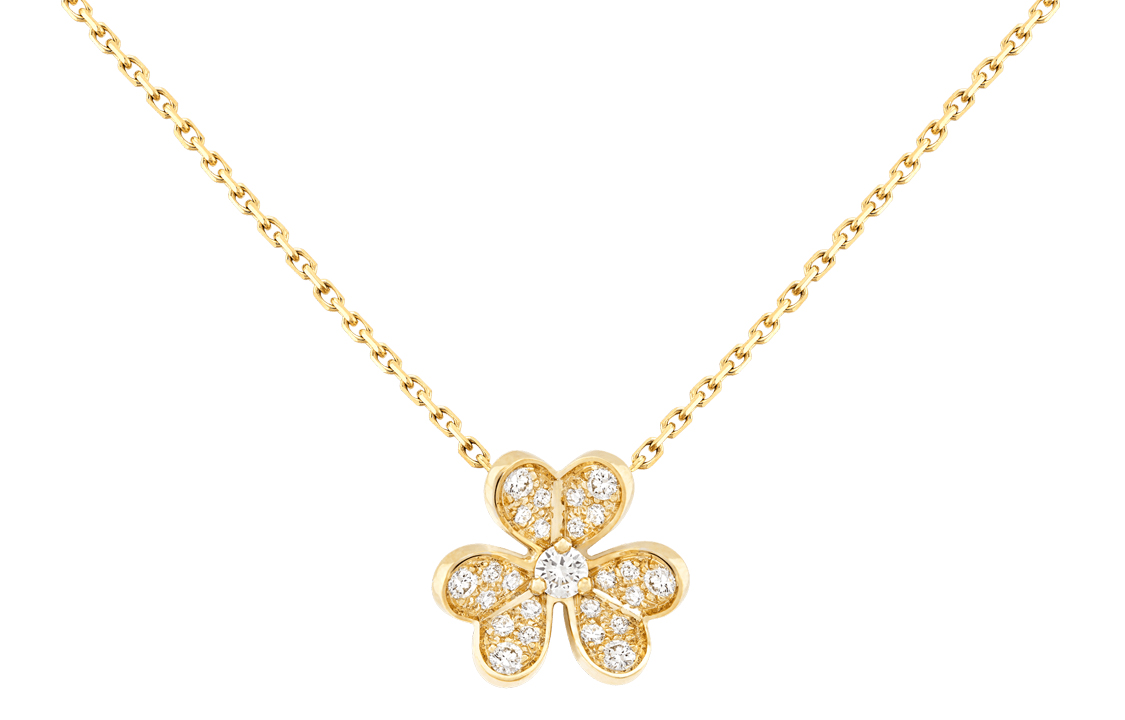(Women) Van Cleef & Arpels Frivole Flower Pendant Gold Necklace for Women. VCARP24000