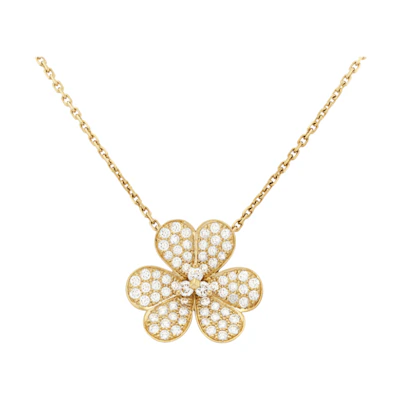 (Women) Van Cleef & Arpels Frivole Large K Gold Necklace for Women. VCARP0J700