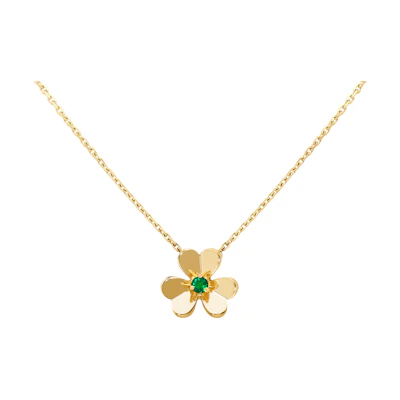 (Women) Van Cleef & Arpels Frivole Mini 18K Gold Necklace for Women. VCARP7SB00