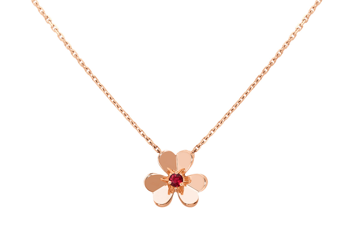 (Women) Van Cleef & Arpels Frivole Mini 18K Rose Gold Necklace for Women. VCARP7S800