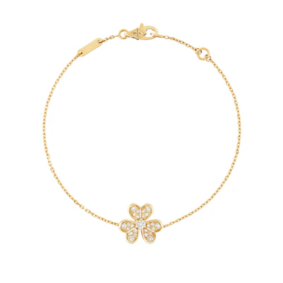 (Women) Van Cleef & Arpels Frivole Mini Bracelet Yellow Gold Diamond Bracelet. VCARP24100