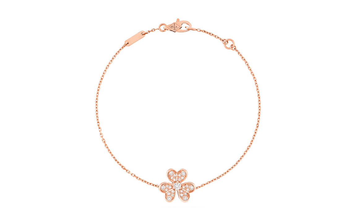 (Women) Van Cleef & Arpels Frivole Mini Rose Gold Diamond Bracelet 18K for Women VCARP7RD00