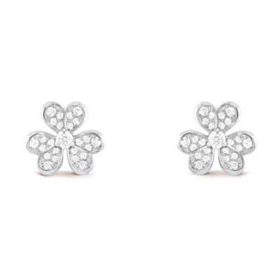 (Women) Van Cleef & Arpels Frivole Mini White Gold Earrings for Women. VCARP3W100