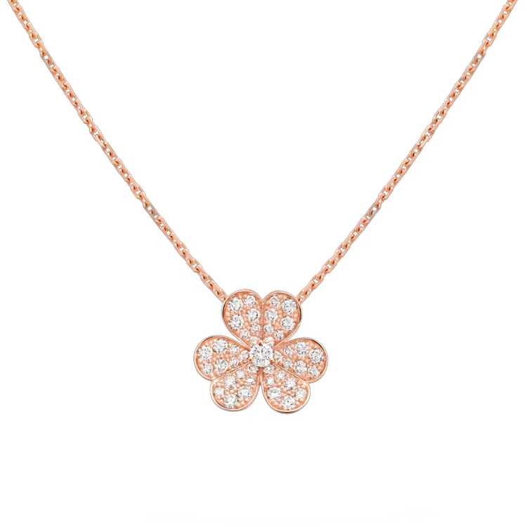 (Women) Van Cleef & Arpels Frivole Pendant Small Rose Gold 18K Necklace for Women. VCARP7RL00