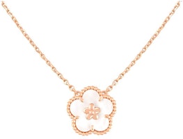 (Women) Van Cleef & Arpels Lucky Spring Plum Blossom 18K Rose Gold Mother-of-Pearl Necklace. VCARP9X100 (Women) Van Cleef & Arpels Lucky Spring Plum Blossom 18K Rose Gold Mother-of-Pearl Necklace. VCARP9X100