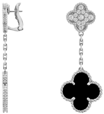 (W) 梵克雅寶 Magic Alhambra 耳環 白金 鑽石 黑瑪瑙 珠寶 VCARP2RA00 Lookbook (W) 梵克雅寶 Magic Alhambra 耳環 白金 鑽石 黑瑪瑙 珠寶 VCARP2RA00