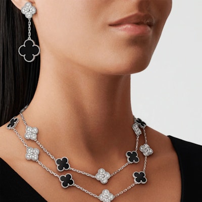 (W) 梵克雅寶 Magic Alhambra 耳環 白金 鑽石 黑瑪瑙 珠寶 VCARP2RA00 Shop (W) 梵克雅寶 Magic Alhambra 耳環 白金 鑽石 黑瑪瑙 珠寶 VCARP2RA00