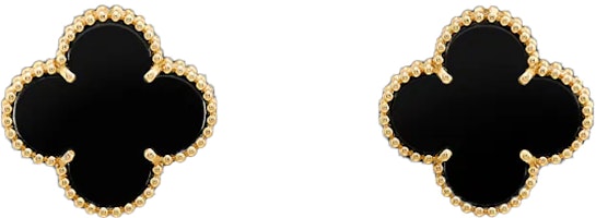 (Women) Van Cleef & Arpels Magic Alhambra Onyx Clover 20mm Gold Earrings for Women. VCARA44300 (Women) Van Cleef & Arpels Magic Alhambra Onyx Clover 20mm Gold Earrings for Women. VCARA44300
