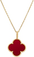 (Women) Van Cleef & Arpels Magic Alhambra Red Carnelian 18k Yellow Gold Necklace. VCARO49N00 (Women) Van Cleef & Arpels Magic Alhambra Red Carnelian 18k Yellow Gold Necklace. VCARO49N00