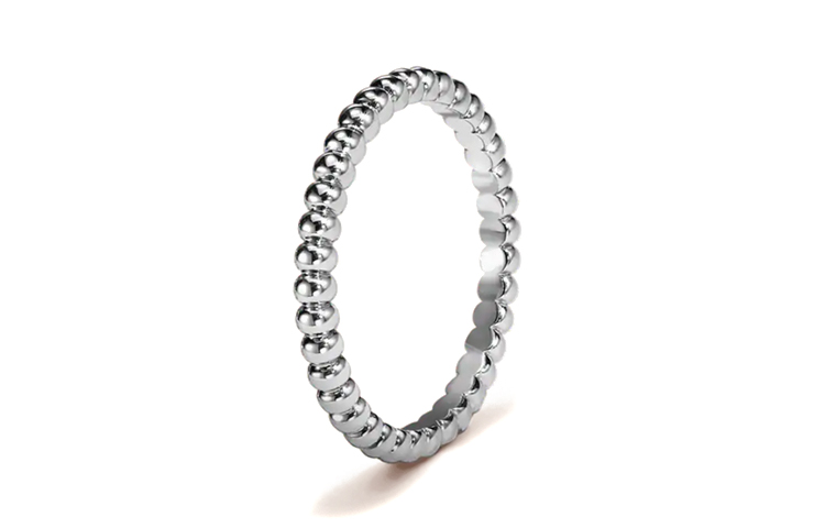 (Women) Van Cleef & Arpels Perlée Kaleidoscope White Gold Ring Small Silver . VCARN31700