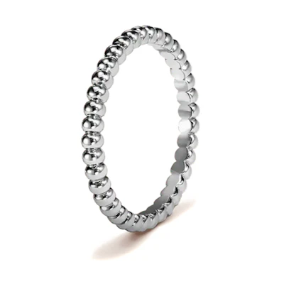(Women) Van Cleef & Arpels Perlée Kaleidoscope White Gold Ring Small Silver . VCARN31700