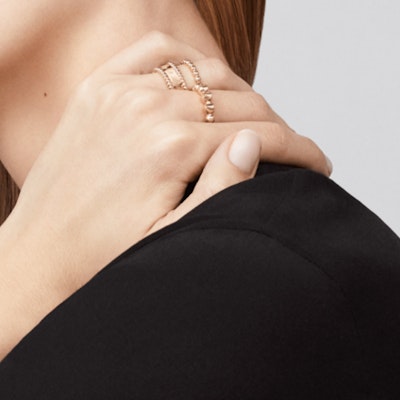 (W) Van Cleef & Arpels Perlee Kaleidoscope 18K玫瑰金女士戒指 VCARN9PB00 5