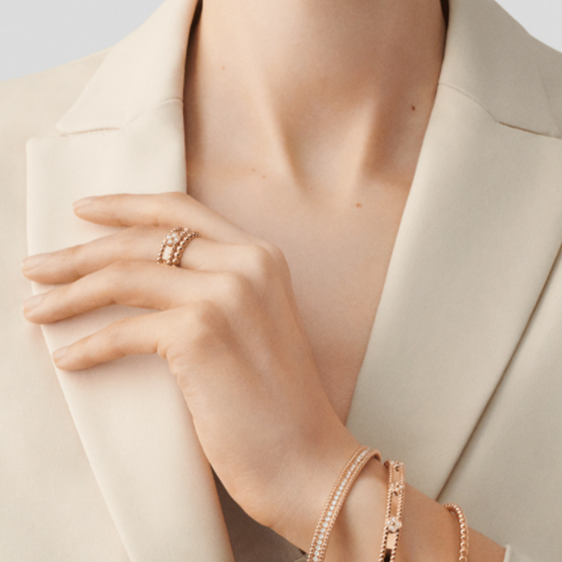 Details for (W) Van Cleef & Arpels Perlee Kaleidoscope 18K玫瑰金女士戒指 VCARN9PB00