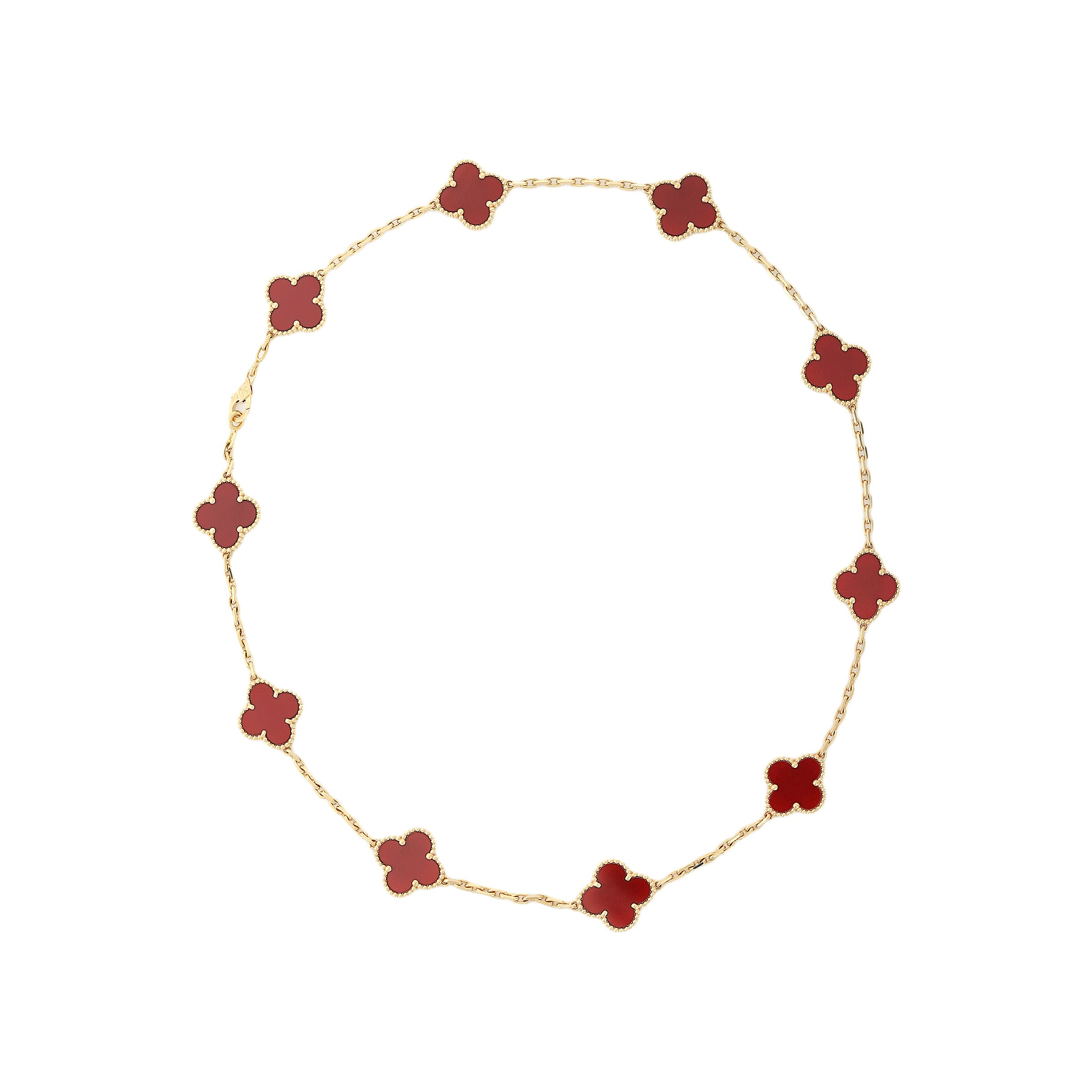 women-van-cleef-and-arpels-red-agate-10-flower-4-leaf-clover-18-k-gold-necklace-vcard-40600