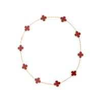 (Women) Van Cleef & Arpels Red Agate 10 Flower 4-Leaf Clover 18K Gold Necklace . VCARD40600 (Women) Van Cleef & Arpels Red Agate 10 Flower 4-Leaf Clover 18K Gold Necklace . VCARD40600
