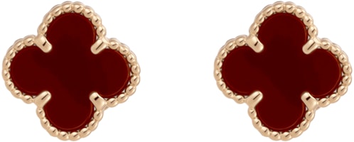 (Women) Van Cleef & Arpels Red Carnelian 18k Rose Gold Single Flower Earrings Women. VCARN6BO00 (Women) Van Cleef & Arpels Red Carnelian 18k Rose Gold Single Flower Earrings Women. VCARN6BO00