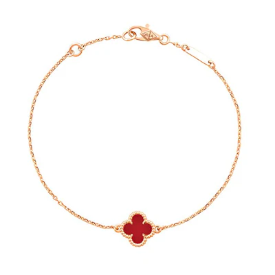 (Women) Van Cleef & Arpels Red Carnelian 18K Rose Gold Bracelet for Women Gold. VCARN59K00