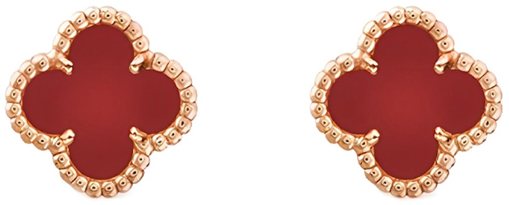 (W) Anting Wanita Van Cleef & Arpels Red Carnelian Emas Rose 18k Single Flower. VCARN6BO00 Order (W) Anting Wanita Van Cleef & Arpels Red Carnelian Emas Rose 18k Single Flower. VCARN6BO00