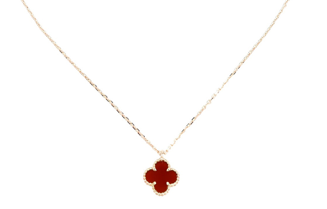 Lookbook (Women) Van Cleef & Arpels Red Carnelian 18K Rose Gold Necklace for Women Red. VCARN59M00