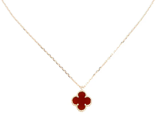 (Women) Van Cleef & Arpels Red Carnelian 18K Rose Gold Necklace for Women Red. VCARN59M00 Details for (Women) Van Cleef & Arpels Red Carnelian 18K Rose Gold Necklace for Women Red. VCARN59M00