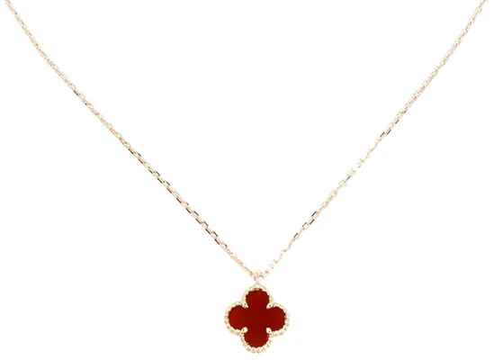 (Women) Van Cleef & Arpels Red Carnelian 18K Rose Gold Necklace for Women Red. VCARN59M00 Sizing (Women) Van Cleef & Arpels Red Carnelian 18K Rose Gold Necklace for Women Red. VCARN59M00