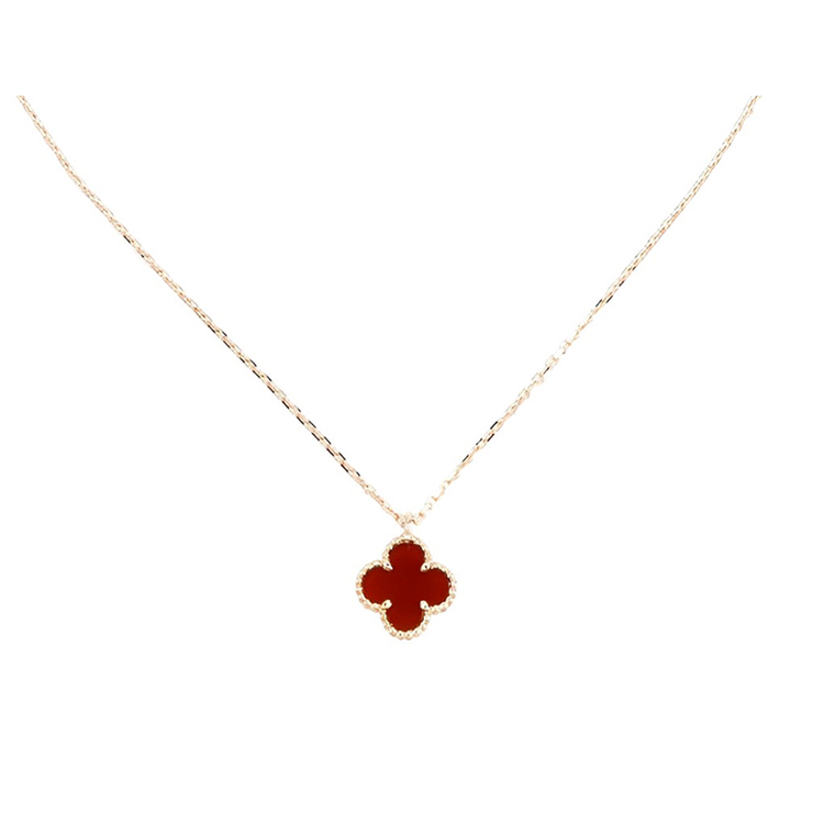 Cheap (Women) Van Cleef & Arpels Red Carnelian 18K Rose Gold Necklace for Women Red. VCARN59M00