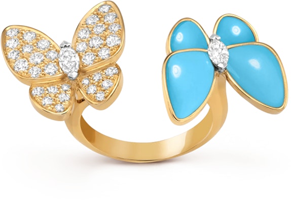 (W) Van Cleef & Arpels Two Butterfly Cincin Emas Kuning Antara Jari. VCARP7UZ00 Lookbook (W) Van Cleef & Arpels Two Butterfly Cincin Emas Kuning Antara Jari. VCARP7UZ00