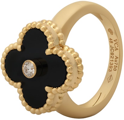 (W) Anillo de Trébol Vintage Alhambra de Oro 18k con Diamantes para Mujer Van Cleef. VCARA41000 Buy (W) Anillo de Trébol Vintage Alhambra de Oro 18k con Diamantes para Mujer Van Cleef. VCARA41000