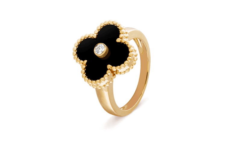 Purchase (W) Anillo de Trébol Vintage Alhambra de Oro 18k con Diamantes para Mujer Van Cleef. VCARA41000