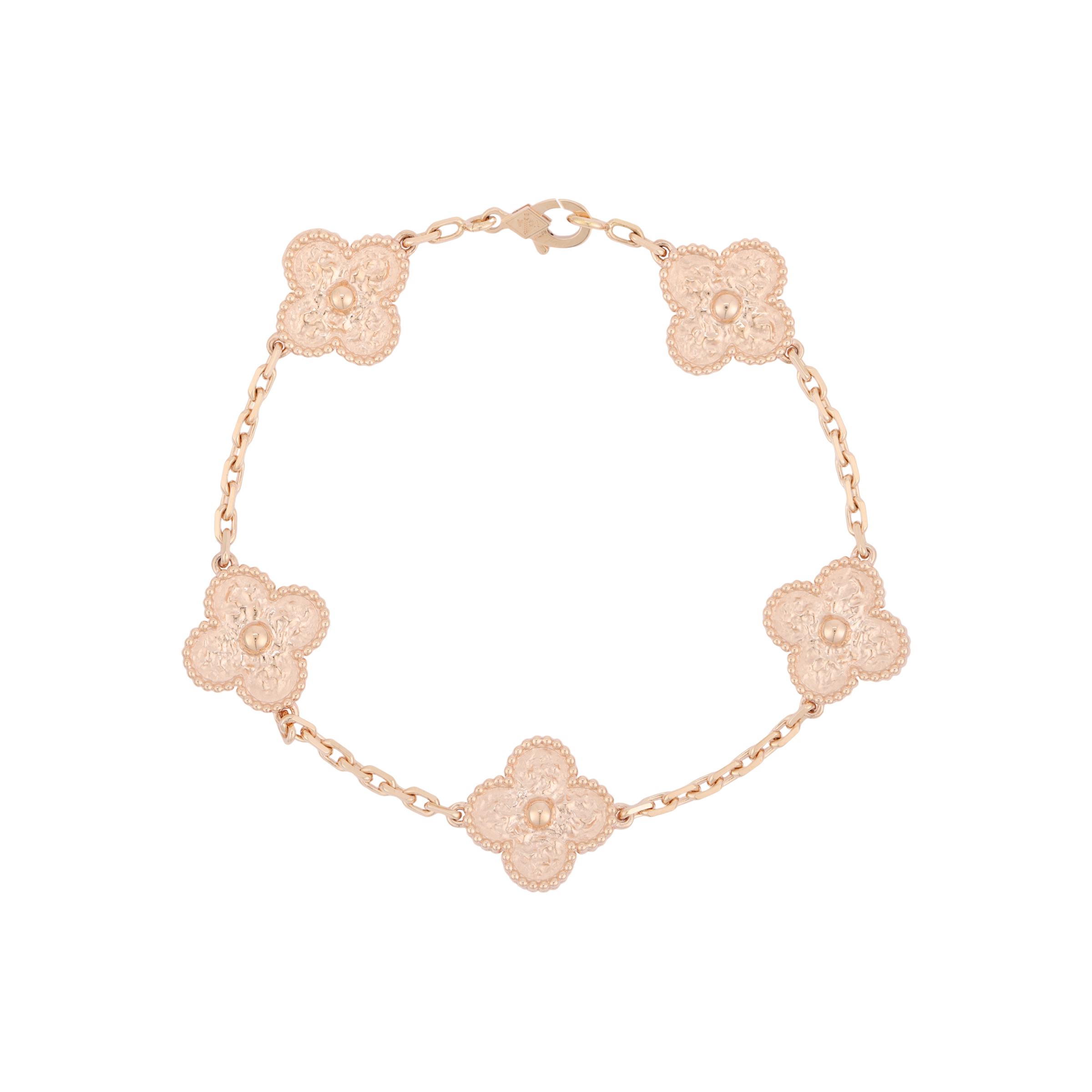 (Women) Van Cleef & Arpels Vintage Alhambra 5 Clover Rose Gold 18K Bracelet for Women. VCARN9T300
