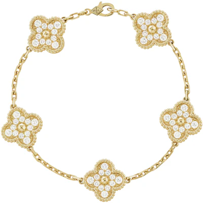 (W) Van Cleef & Arpels Vintage Alhambra Gelang Berlian Clover 5-Motif. vcara41400 Lookbook (W) Van Cleef & Arpels Vintage Alhambra Gelang Berlian Clover 5-Motif. vcara41400