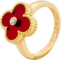 (Women) Van Cleef & Arpels Vintage Alhambra Red Carnelian Ring for Women. VCARD40800 (Women) Van Cleef & Arpels Vintage Alhambra Red Carnelian Ring for Women. VCARD40800