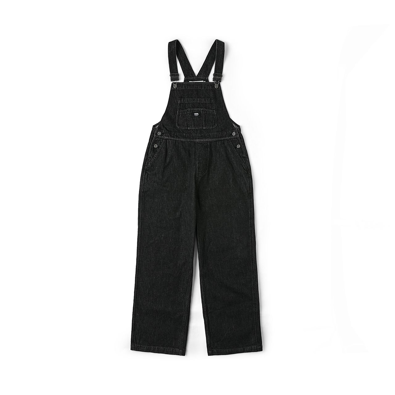 (Women) Vans  Black Gray Cotton Overalls Loose Fit Casual Style VN000TJR6RS