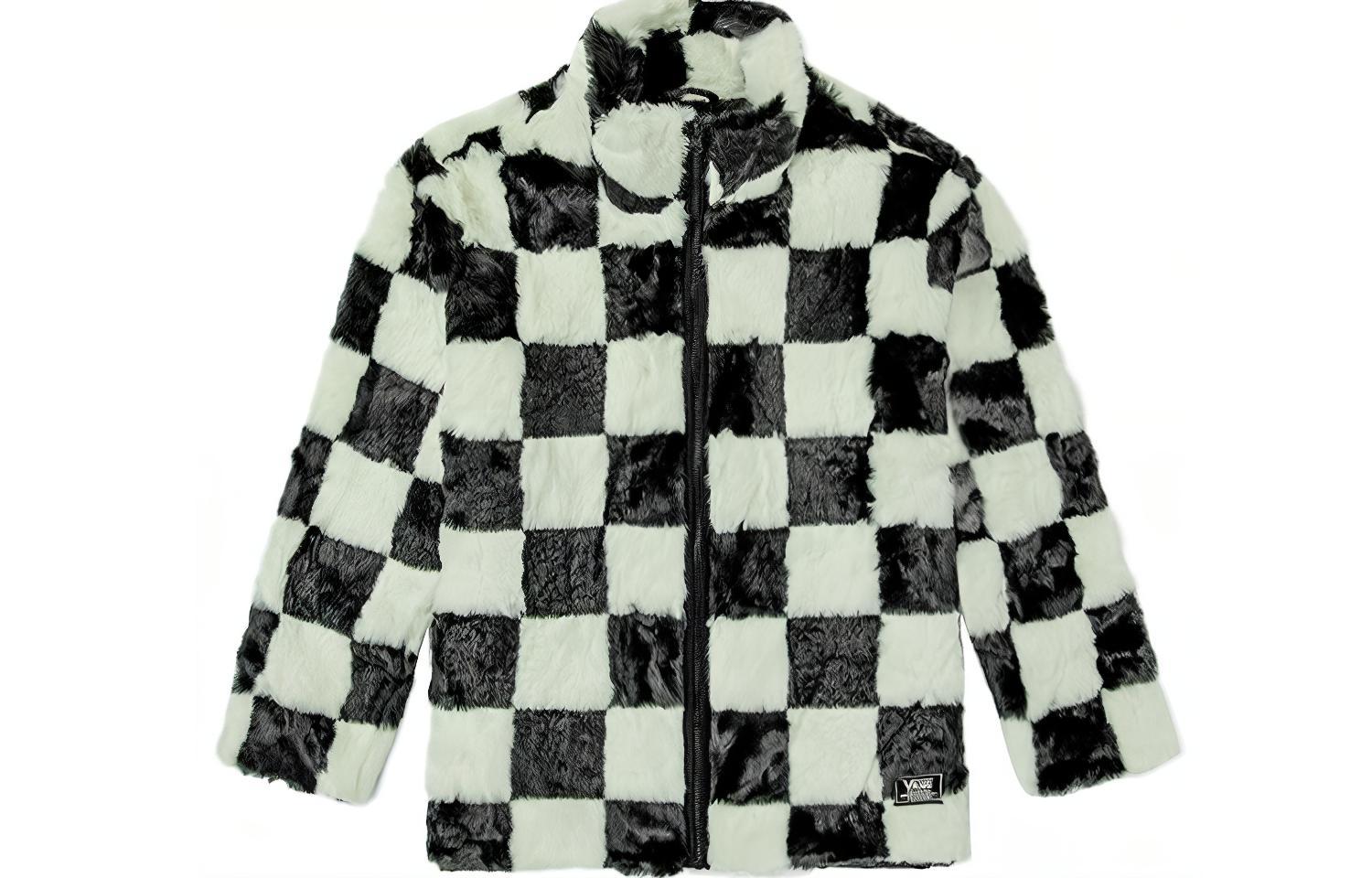 (Women) Vans  Checkerboard Pattern Jacket Black White Colorblock VN0A5LJ5705
