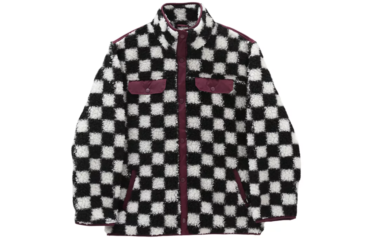 (Women) Vans  Fleece Jacket in Black and White Colorblock Design. VN0A5LJ3705