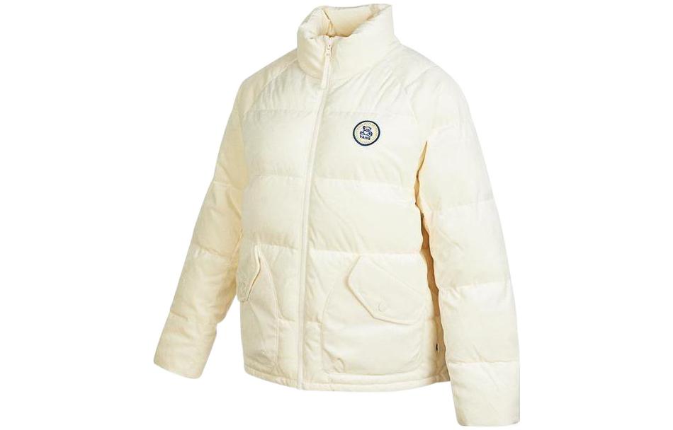 (Women) Vans  White Solid Logo Embroidered Stand Collar Puffer Jacket VN0A7YII3KS
