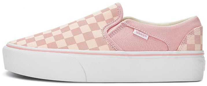 Vans Asher 高底運動鞋 防滑耐磨 低筒 板鞋 女款 粉白 Buy Vans Asher 高底運動鞋 防滑耐磨 低筒 板鞋 女款 粉白