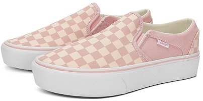 Vans Asher 高底運動鞋 防滑耐磨 低筒 板鞋 女款 粉白 Lookbook Vans Asher 高底運動鞋 防滑耐磨 低筒 板鞋 女款 粉白