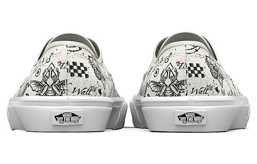 Shop Vans Authentic 潮流低筒板鞋 男女同款 白色