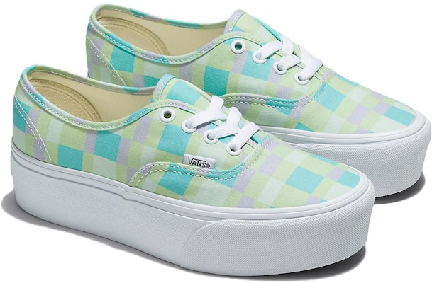 Vans Authentic Pastel Picnic Stackform 潮流休閒 防滑耐磨 低幫 板鞋 男女同款 綠藍白 Order Vans Authentic Pastel Picnic Stackform 潮流休閒 防滑耐磨 低幫 板鞋 男女同款 綠藍白
