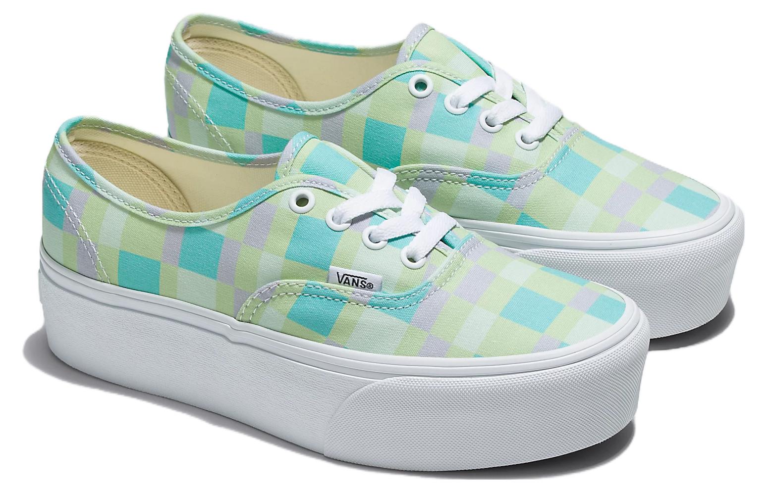 Lookbook (W) Vans Authentic Pastel Picnic Stackform Zapatos 'Verde Blanco' VN0A5KXXPP5