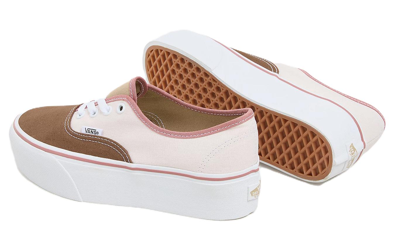 Shop Vans Authentic Stackform 厚底百搭舒適 耐磨增高防滑 低幫 帆布鞋 女款 粉棕色