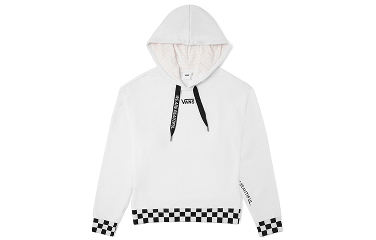 (Women) Vans Checkered Casual Hoodie White VN0A5DRBZU6