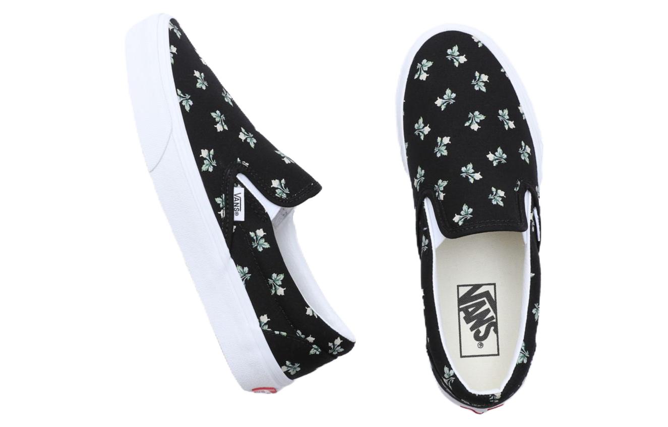 Shop (W) Vans Klasik Slip-On Bunga 'Hitam Putih' VN000BVZBLA